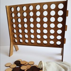 Wood Four in a Row Game